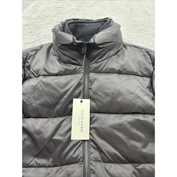 Cole Haan Puffer Jacket With Bib Men's Size Small Black New - Picture 7 of 7